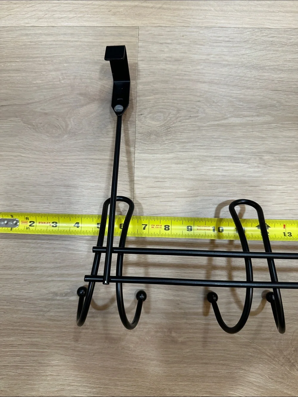 Over-the-Door 12-Hook Metal Wall Rack - Black